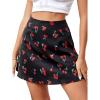 imageLYANER Womens Casual Satin Silk Side Zipper High Waist Mini Short Skirt with LiningCherry Black