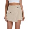 imageLYANER Womens Casual Wrap Asymmetrical Hem Pocket Skorts High Waisted Cargo Skirts ShortsKhaki