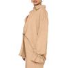imageLYANER Womens 2 Piece Outfits Button Down Long Sleeve Shirt and Wide Leg Pants SetBeige