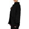 imageLYANER Womens 2 Piece Outfits Button Down Long Sleeve Shirt and Wide Leg Pants SetBlack