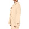 imageLYANER Womens 2 Piece Outfits Button Down Long Sleeve Shirt and Wide Leg Pants SetSolid Beige