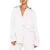 imageLYANER Womens 2 Piece Outfits Button Down Long Sleeve Shirt and Wide Leg Pants SetWhite