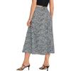imageLYANER Womens Boho Floral Printed High Waist Split A Line Midi Skirt with ZipperBlack