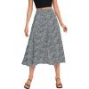 imageLYANER Womens Boho Floral Printed High Waist Split A Line Midi Skirt with ZipperBlack