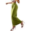 imageLYANER Womens Casual Elastic High Waist Solid Bodycon Long Maxi SkirtDark Green