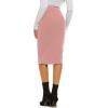 imageLYANER Womens Casual Ribbed Elastic Waist Lettcue Trim Bodycon Midi Skirt Dusty Pink XLarge