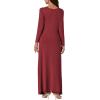 imageLYANER Womens 2 Pieces Outfits Twist Knot High Slit Front Long Sleeve Pants SetsRed