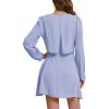 imageLYANER Womens Casual Crewneck Long Sleeve Layered Ruffle Hem A Line Mini DressAzure