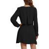 imageLYANER Womens Casual Crewneck Long Sleeve Layered Ruffle Hem A Line Mini DressBlack