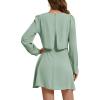 imageLYANER Womens Casual Crewneck Long Sleeve Layered Ruffle Hem A Line Mini DressLight Green
