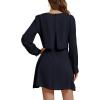 imageLYANER Womens Casual Crewneck Long Sleeve Layered Ruffle Hem A Line Mini DressNavy Blue