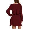 imageLYANER Womens Casual Crewneck Long Sleeve Layered Ruffle Hem A Line Mini DressPure Burgundy
