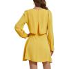 imageLYANER Womens Casual Crewneck Long Sleeve Layered Ruffle Hem A Line Mini DressYellow
