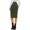 imageLYANER Womens Casual Ribbed Elastic Waist Lettcue Trim Bodycon Midi Skirt Army Green Medium
