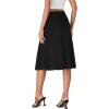 imageLYANER Womens Eleagnt Satin Silky High Waist Hidden Elasticized Waistband Zipper Flared ALine Midi SkirtsBlack