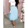 imageLYANER Womens Elegant Mesh Elastic High Waist Tulle Tutu Aline Mini Fluffy SkirtLight Blue