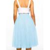 imageLYANER Womens Elegant Mesh Elastic High Waist Tulle Tutu Aline Mini Fluffy SkirtLight Blue