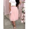 imageLYANER Womens Elegant Mesh Elastic High Waist Tulle Tutu Aline Mini Fluffy SkirtLight Pink