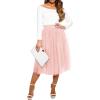 imageLYANER Womens Elegant Mesh Elastic High Waist Tulle Tutu Aline Mini Fluffy SkirtLight Pink