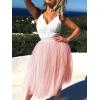 imageLYANER Womens Elegant Mesh Elastic High Waist Tulle Tutu Aline Mini Fluffy SkirtLight Pink