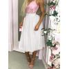 imageLYANER Womens Elegant Mesh Elastic High Waist Tulle Tutu Aline Mini Fluffy SkirtWhite
