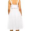 imageLYANER Womens Elegant Mesh Elastic High Waist Tulle Tutu Aline Mini Fluffy SkirtWhite