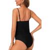 imageLYANER Womens Fringe Sleeveless Bodysuits Boho Tassel Body Suits Stretchy Cami Summer Leotards TopsBlack