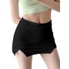 imageLYANER Womens Split Front High Waist Zip Up Skort Mini Bodycon Culottes SkirtBlack