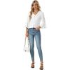 imageLYANER Womens Summer Ruffle Blouse V Neck 34 Sleeve Ladies Dressy Casual Victorian Shirt TopsWhite