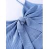 imageLYANER Womens Tie Knot Cut Out Side Split Hem Sleeveless Knit Bodycon Maxi DressBlue