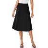 imageLYANER Womens Eleagnt Satin Silky High Waist Hidden Elasticized Waistband Zipper Flared ALine Midi SkirtsBlack