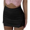 imageLYANER Womens Split Front High Waist Zip Up Skort Mini Bodycon Culottes SkirtBlack