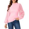 imageLYANER Womens Casual Mesh Sleeve Shirts Elegant Blouse Spring TopsPink