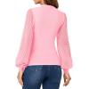 imageLYANER Womens Casual Mesh Sleeve Shirts Elegant Blouse Spring TopsPink