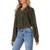 imageLYANER Womens Dressy Ruffle Blouse Long Sleeve Collar Neck Button Down Victorian Shirt TopsAmy Green