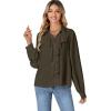 imageLYANER Womens Dressy Ruffle Blouse Long Sleeve Collar Neck Button Down Victorian Shirt TopsAmy Green