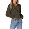 imageLYANER Womens Dressy Ruffle Blouse Long Sleeve Collar Neck Button Down Victorian Shirt TopsAmy Green