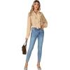 imageLYANER Womens Dressy Ruffle Blouse Long Sleeve Collar Neck Button Down Victorian Shirt TopsBeige