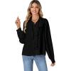 imageLYANER Womens Dressy Ruffle Blouse Long Sleeve Collar Neck Button Down Victorian Shirt TopsBlack