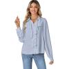 imageLYANER Womens Dressy Ruffle Blouse Long Sleeve Collar Neck Button Down Victorian Shirt TopsLight Blue