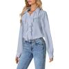 imageLYANER Womens Dressy Ruffle Blouse Long Sleeve Collar Neck Button Down Victorian Shirt TopsLight Blue