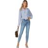 imageLYANER Womens Dressy Ruffle Blouse Long Sleeve Collar Neck Button Down Victorian Shirt TopsLight Blue