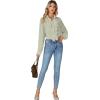 imageLYANER Womens Dressy Ruffle Blouse Long Sleeve Collar Neck Button Down Victorian Shirt TopsLight Green