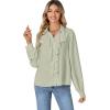 imageLYANER Womens Dressy Ruffle Blouse Long Sleeve Collar Neck Button Down Victorian Shirt TopsLight Green