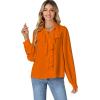 imageLYANER Womens Dressy Ruffle Blouse Long Sleeve Collar Neck Button Down Victorian Shirt TopsOrange