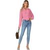 imageLYANER Womens Dressy Ruffle Blouse Long Sleeve Collar Neck Button Down Victorian Shirt TopsPink