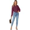 imageLYANER Womens Dressy Ruffle Blouse Long Sleeve Collar Neck Button Down Victorian Shirt TopsPlum Purple