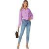 imageLYANER Womens Dressy Ruffle Blouse Long Sleeve Collar Neck Button Down Victorian Shirt TopsPurple