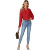 imageLYANER Womens Dressy Ruffle Blouse Long Sleeve Collar Neck Button Down Victorian Shirt TopsRed