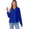 imageLYANER Womens Dressy Ruffle Blouse Long Sleeve Collar Neck Button Down Victorian Shirt TopsRoyal Blue